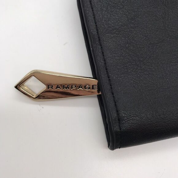 Rampage Woman’s Zip Around Black Logo Coin Purse Snap CC Cash ID Slide Pockets - Picture 3 of 7